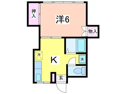 コーポ栄(1K/2階)の間取り写真