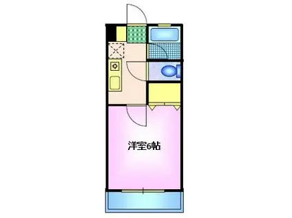 クラスター武蔵野(1K/1階)の間取り写真