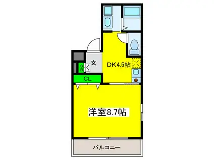日本橋松江マンション(1DK/5階)の間取り写真