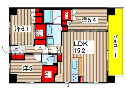 ガーラ・レジデンス船堀プロムナード(3LDK/7階)の間取り写真