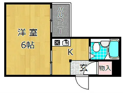 シャトーHAMADA(1K/3階)の間取り写真