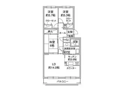 パーク・ノヴァひばりが丘南(3LDK/3階)の間取り写真