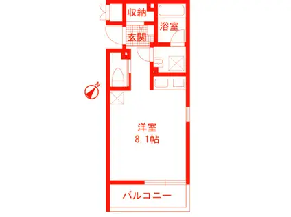 レアルタウン湘南(ワンルーム/2階)の間取り写真
