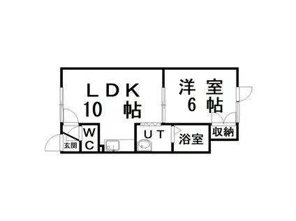 コーポひまわりB(1LDK/2階)の間取り写真