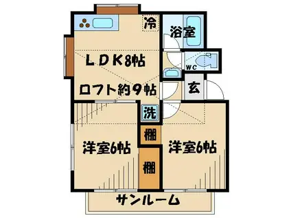 ホワイティ志田(2LDK/2階)の間取り写真