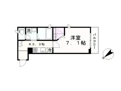 FLOR TOYOMI(1K/2階)の間取り写真
