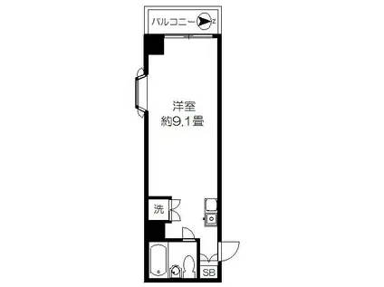 レジデンス上野(ワンルーム/3階)の間取り写真