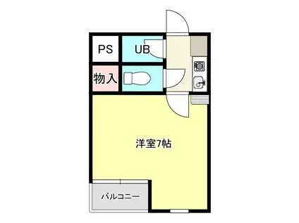セジュール御影1(1K/2階)の間取り写真