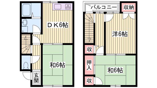 金川マンション(3DK/1階)の間取り写真
