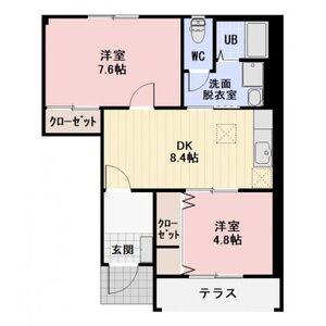 BLUEWOOD(2DK/1階)の間取り写真
