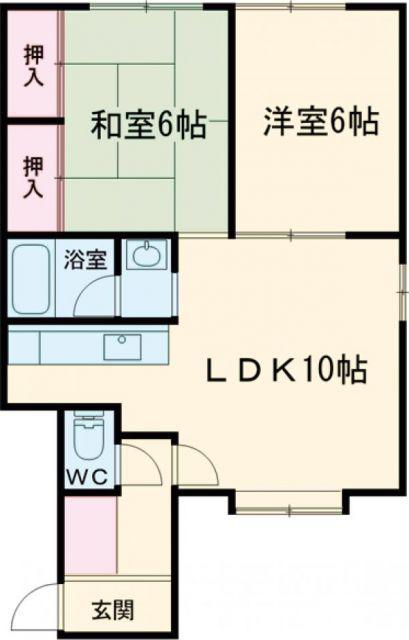 ハイツラディッシュ(2LDK/2階)の間取り写真