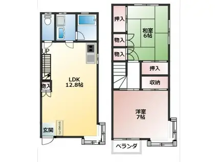 サンヒルズ牧沢(2LDK/1階)の間取り写真