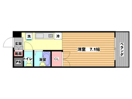CASAネッビア(1K/2階)の間取り写真