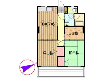 船木商事ビル(2SDK/5階)の間取り写真