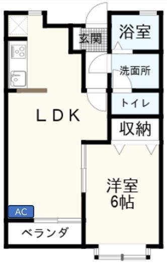 プランドール(1LDK/1階)の間取り写真