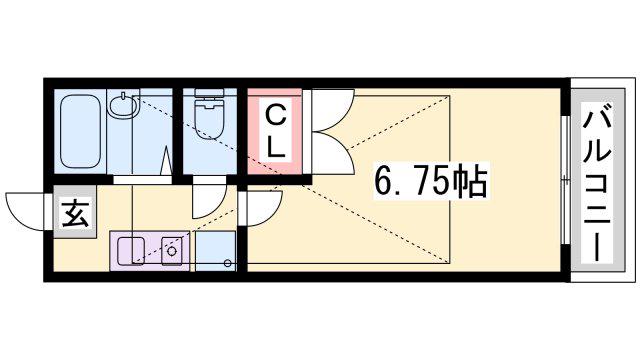 ナイスワン青山IV(1K/1階)の間取り写真