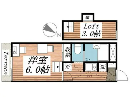 河原子レジデンス(1K/1階)の間取り写真