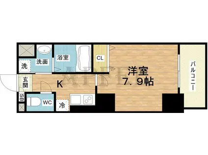 アドバンス大阪城アンジュ(1K/5階)の間取り写真