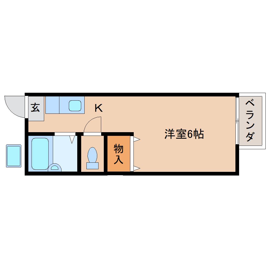 コーポルミネ(1K/2階)の間取り写真