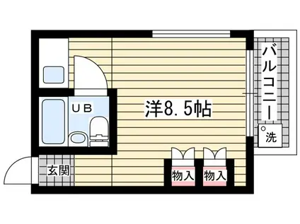丸橋ハイム(ワンルーム/3階)の間取り写真