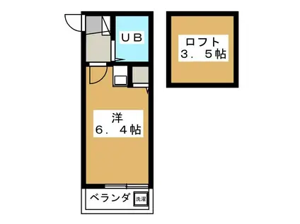 ガーデンコート神大寺(ワンルーム/2階)の間取り写真