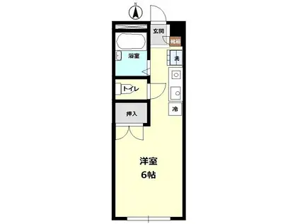 エステートピアA棟(ワンルーム/2階)の間取り写真
