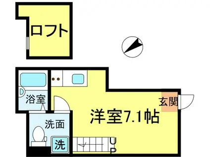 ビレッタ新小岩(ワンルーム/2階)の間取り写真