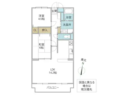 グレイスコートIII(2LDK/5階)の間取り写真