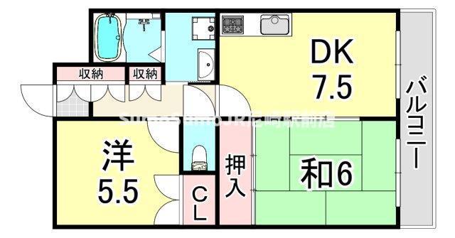 グレート・フューチャーPARTII(2DK/1階)の間取り写真