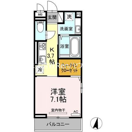 アイリーブ南佐古(1K/3階)の間取り写真