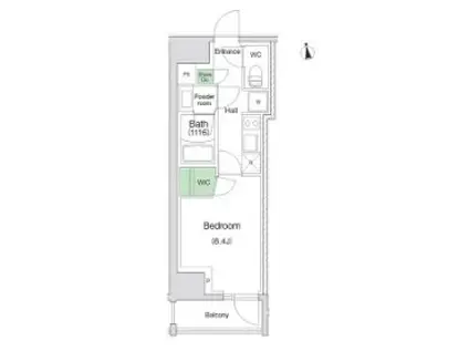 スタイリオ川崎(1K/2階)の間取り写真