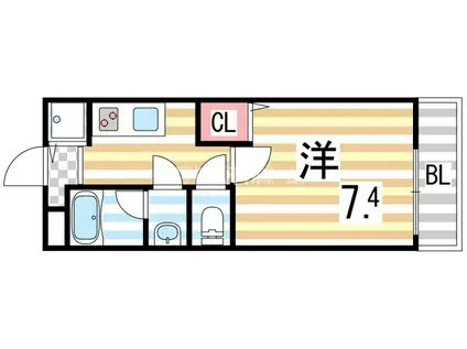 ドゥ・ シャルマンはいづか(1K/1階)の間取り写真