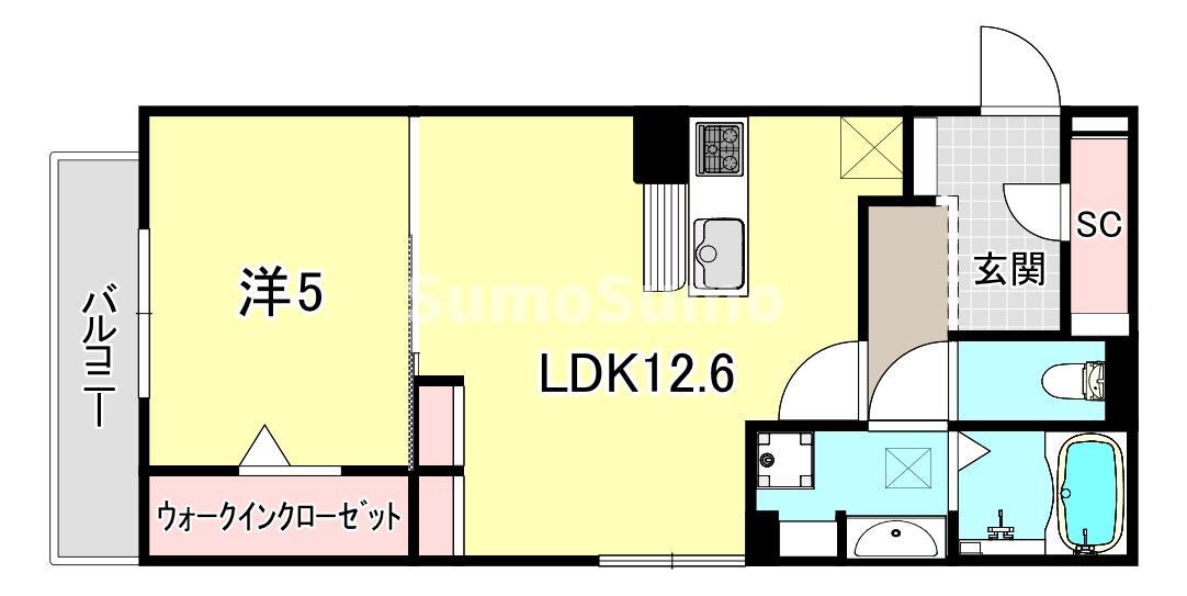 D-RESIDENCE上甲子園(1LDK/1階)の間取り写真