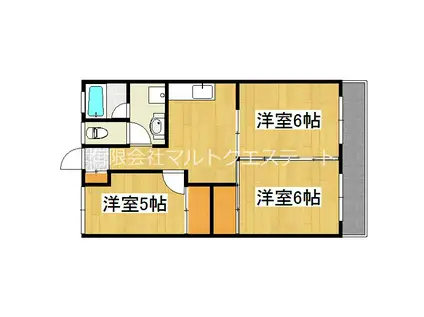 千年ハイツ(3DK/2階)の間取り写真