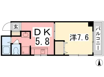 メゾン・ファイブ松本(1DK/3階)の間取り写真