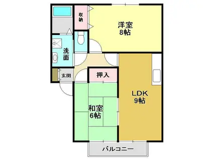 とさでん交通伊野線 曙町東町駅 徒歩16分 2階建 築25年(2LDK/1階)の間取り写真