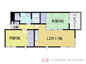 アスティオン奥沢(2LDK/4階)の間取り写真