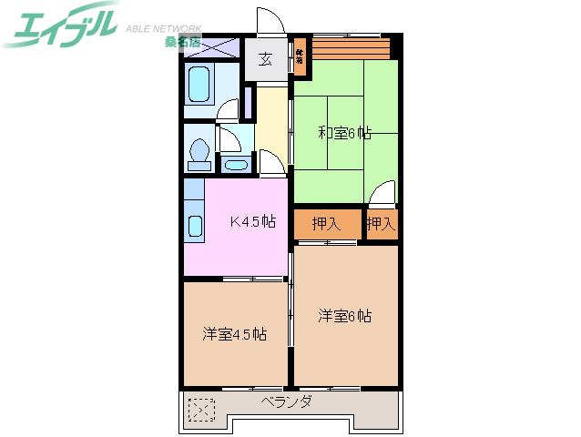 水谷マンション(3K/3階)の間取り写真