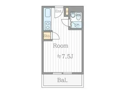 メゾンシグナス越前(1K/2階)の間取り写真