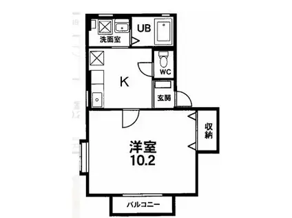 シャルムIII(1K/1階)の間取り写真