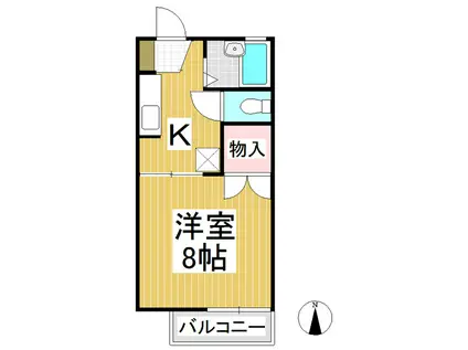 スカイロード(1K/1階)の間取り写真