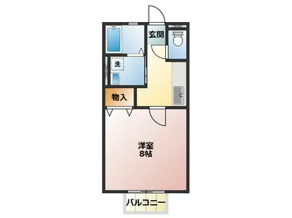 ラヴィアン・ローズ(1K/2階)の間取り写真