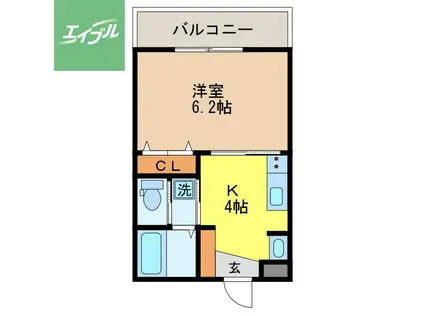 RESIDENCE西山(1K/1階)の間取り写真