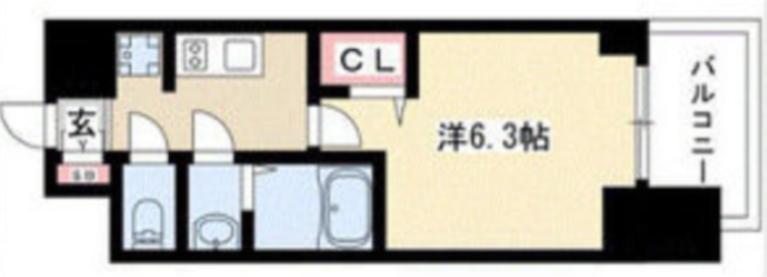 プレサンス上前津リラシス(1K/6階)の間取り写真