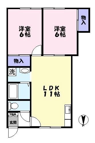 マチルド(2LDK/2階)の間取り写真