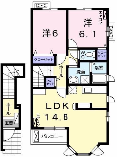 ルミナス・MIIIA(2LDK/2階)の間取り写真