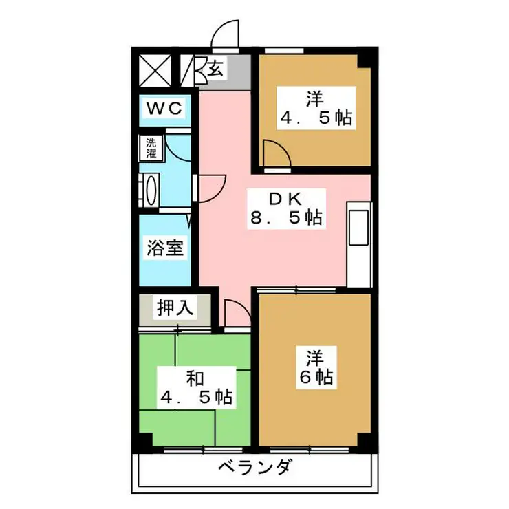 ニュー三浦マンション 3階階 間取り