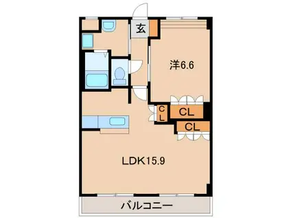 プランドールM&N(1LDK/2階)の間取り写真