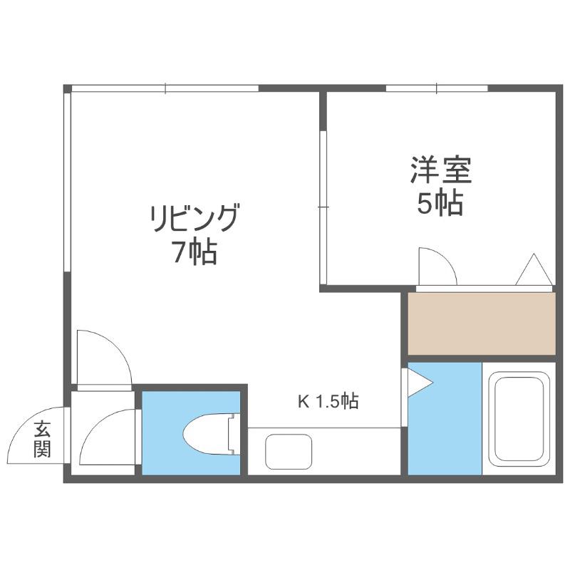 コアライズ弐番館(1DK/3階)の間取り写真