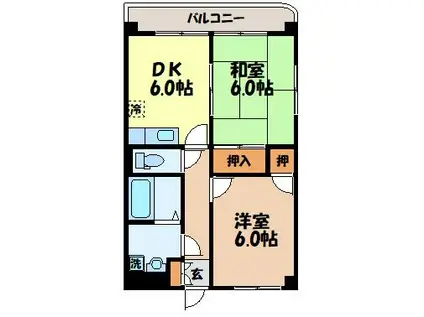 アネックス沢(2DK/3階)の間取り写真